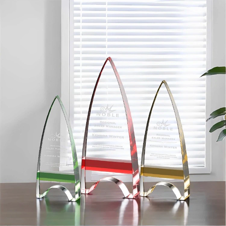 Engraved Crystal Trophy Plaque